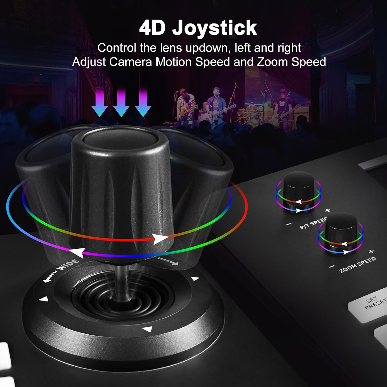 ME-IP controller 4D joystick for pan tilt zoom and speed